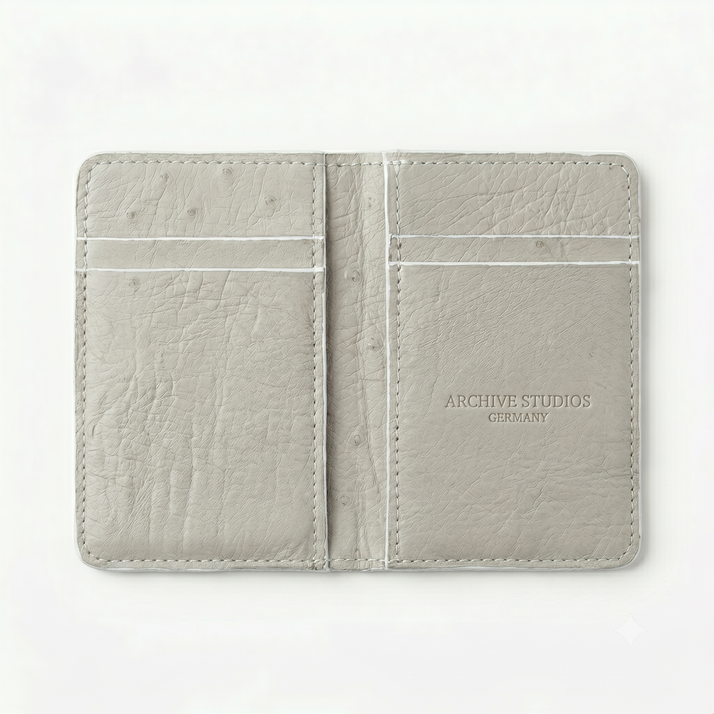 OSTRICH CARD HOLDER OFF WHITE