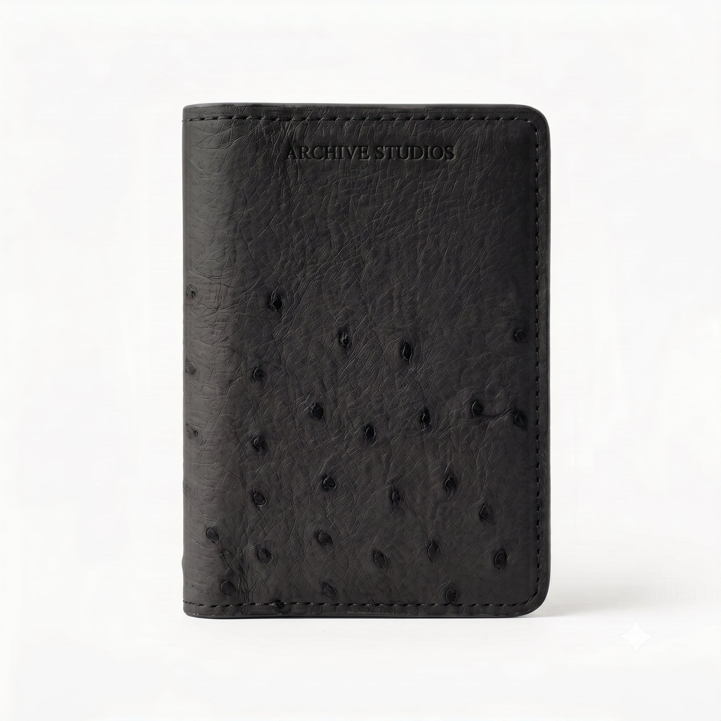 OSTRICH CARD HOLDER BLACK