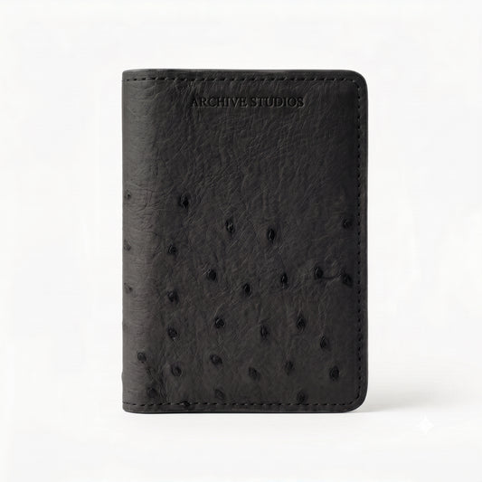 OSTRICH CARD HOLDER BLACK