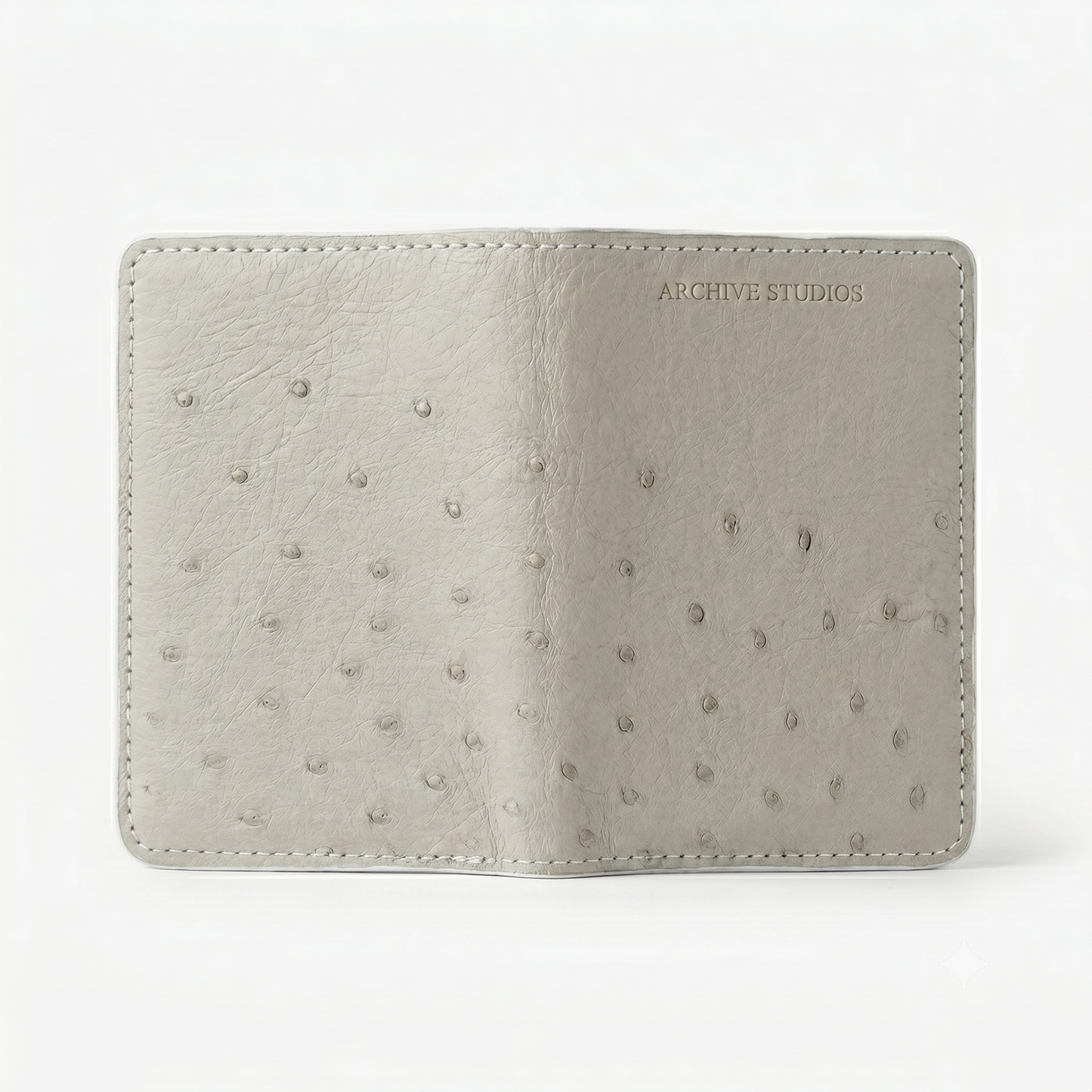 OSTRICH CARD HOLDER OFF WHITE