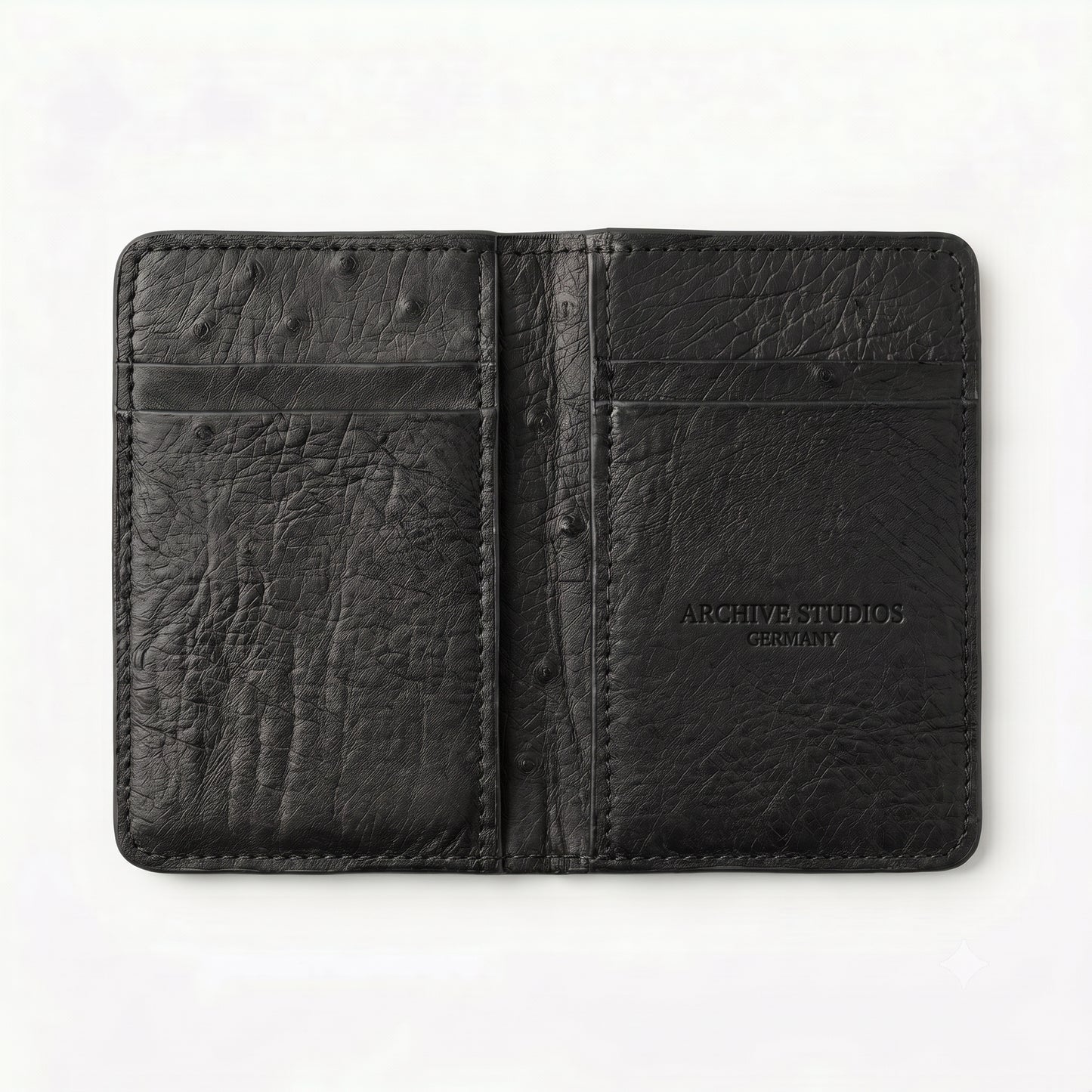 OSTRICH CARD HOLDER BLACK