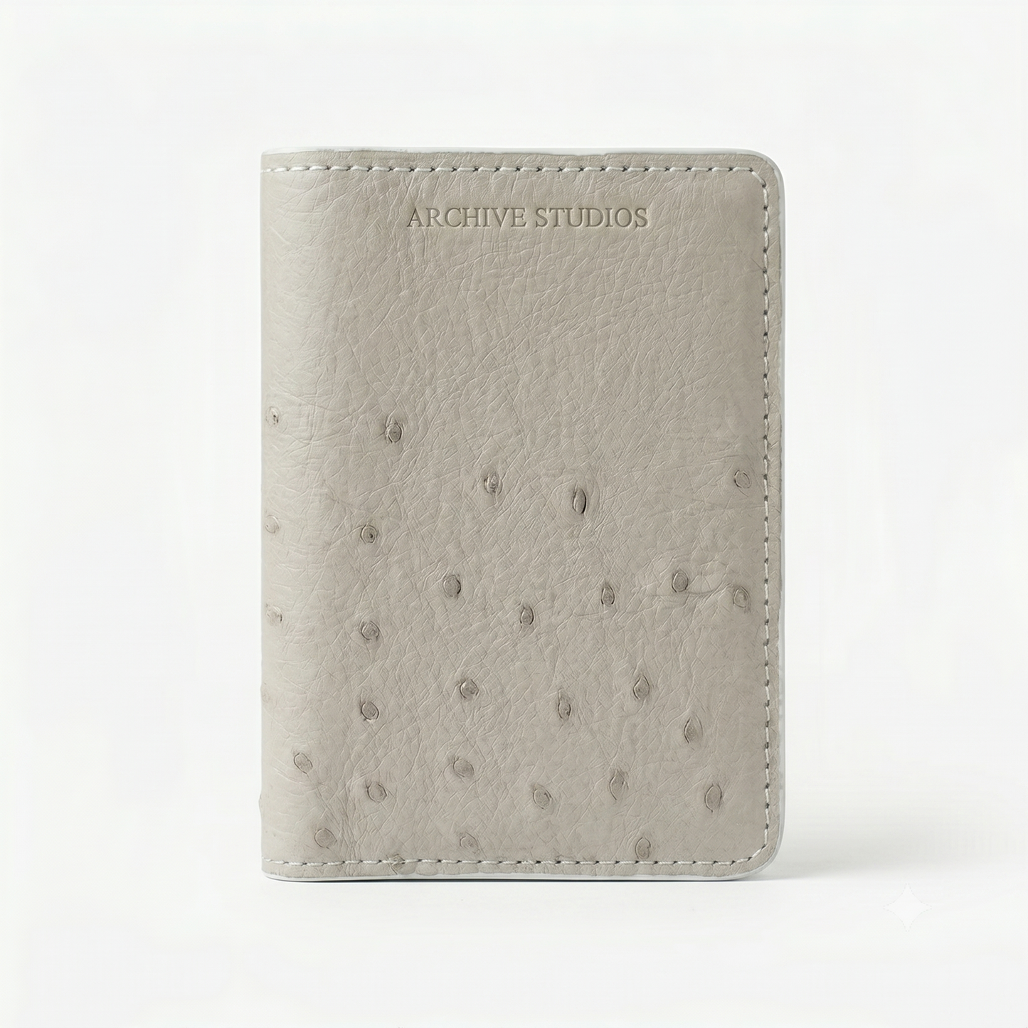 OSTRICH CARD HOLDER OFF WHITE