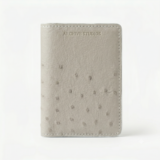 OSTRICH CARD HOLDER OFF WHITE